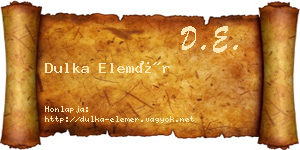 Dulka Elemér névjegykártya