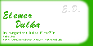 elemer dulka business card